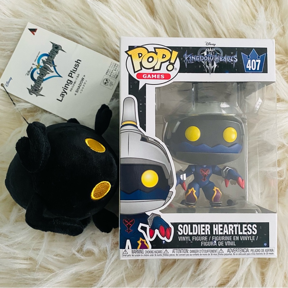 2 for 1❗️Square Enix Kingdom Hearts Shadow Plush + Heartless Soldier Funko Pop!